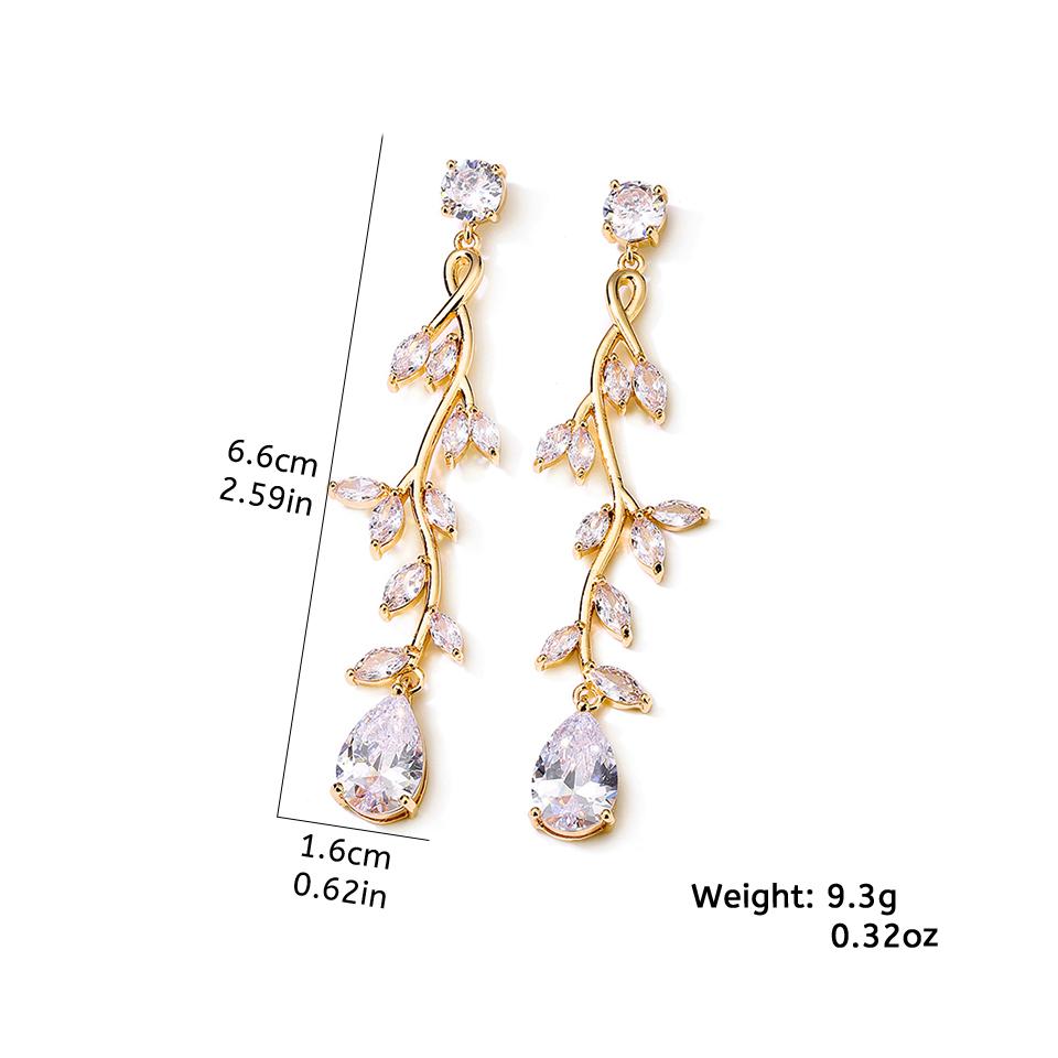 ZAKOL Luxusní markýzový list Zirkon Svaté náušnice Buling Čirý křišťál CZ Visací náušnice Glamour Svatba Zirkon pro ženy