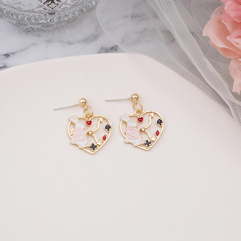 925 Silver Alice Bunny Earrings - Sweet, Fresh, Cartoon Style for Students & Women