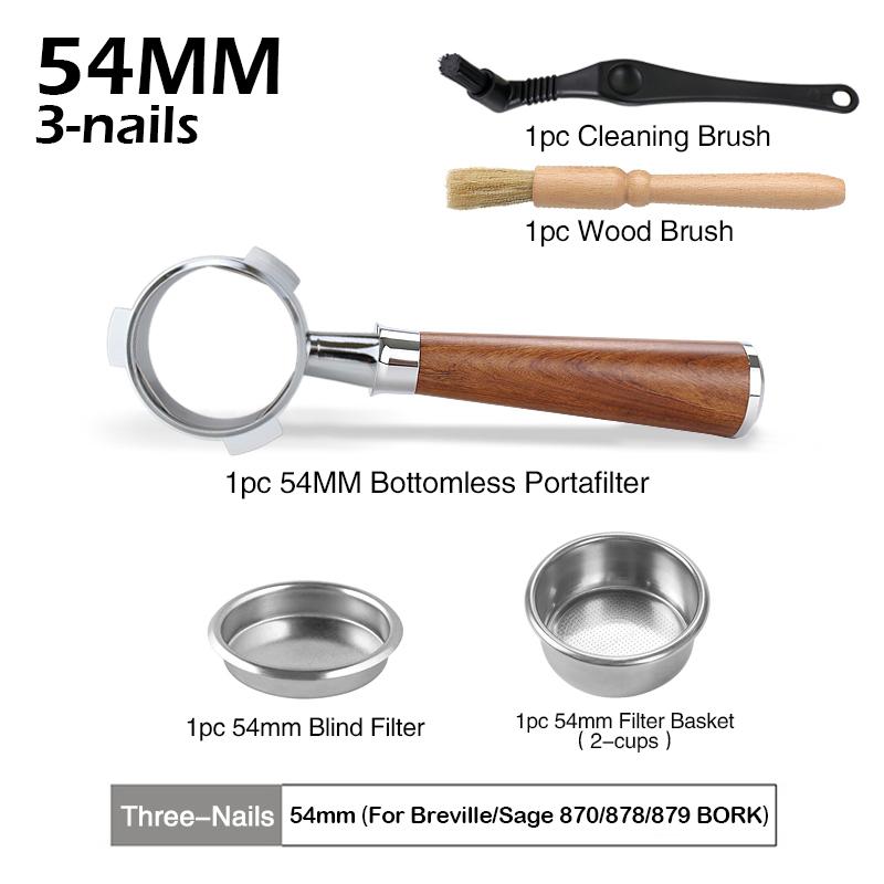 54MM Coffee Bottomless Portafilter Replacement Filter Basket For Sage Breville 870 878 880 Espresso Accessories Barista Tool