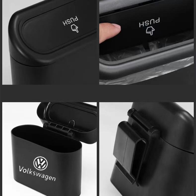 O1New Car Trash Bin Hanging Vehicle Garbage Dust For Volkswagen Golf 5 6 7 Polo Passat Tiguan Touran Jetta B5 Sticker SLLJT-VW
