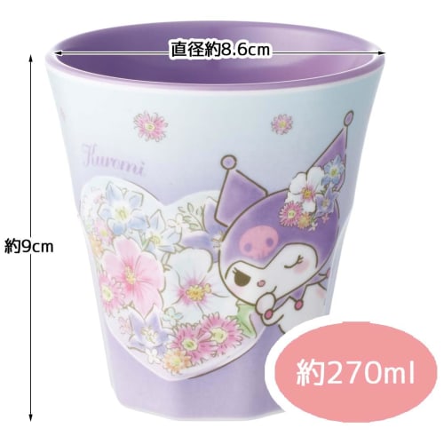 Skater Tumbler 270ml Melamin Cup Barn Unbreakable Kuromi Flower Sanrio MTB2-A