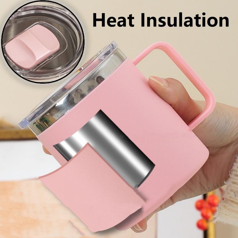 650ML Stainless Steel Water Bottle with Lid and Handle Double Layers Portable Simply Style Coffee Mug Heat Insulation Milk Cup