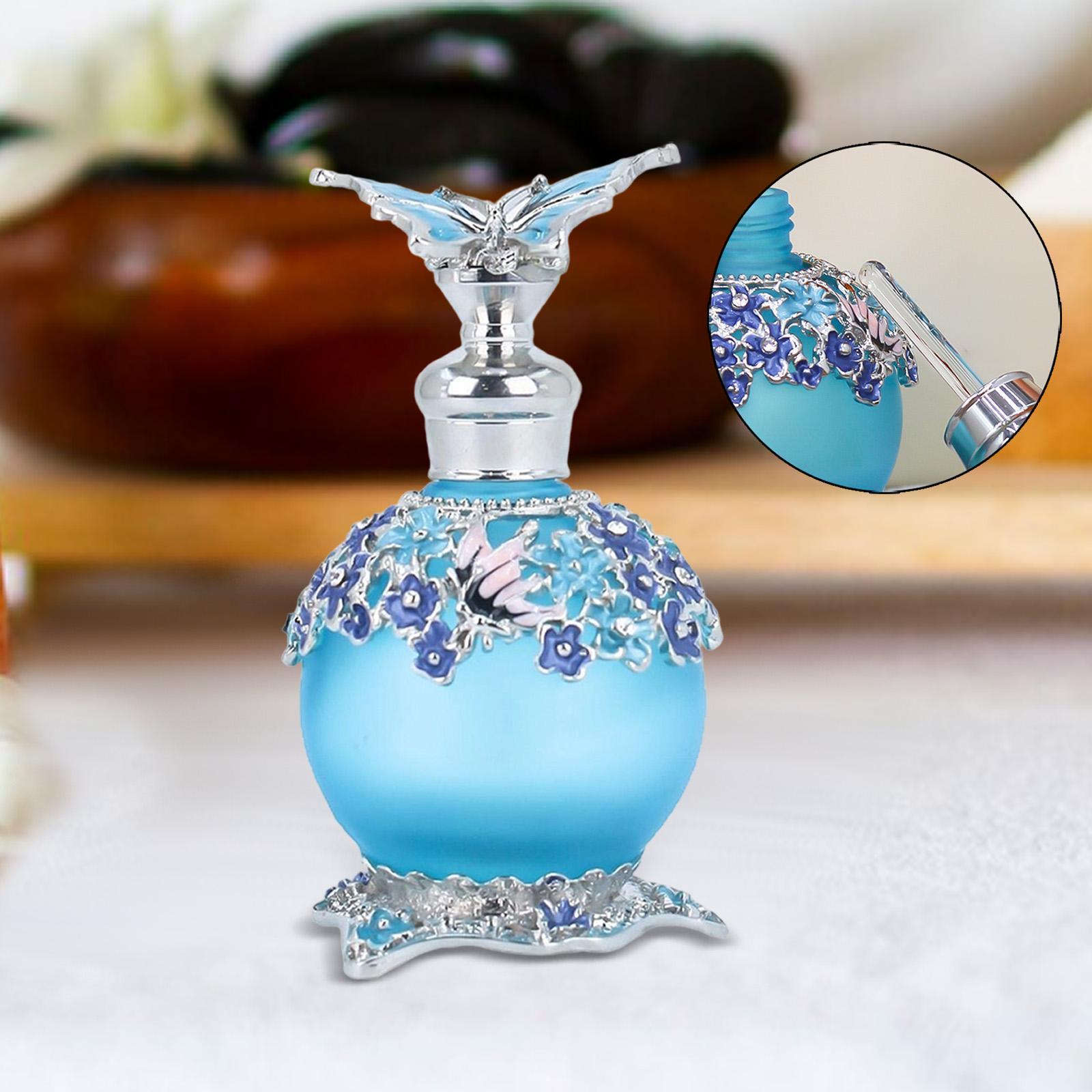 

Glass Perfume Bottle 25ml Decoration Essential Oil Bottle Multifunction Gift Bottle Leakproof Refillable Dripping Cap for Ladies синій