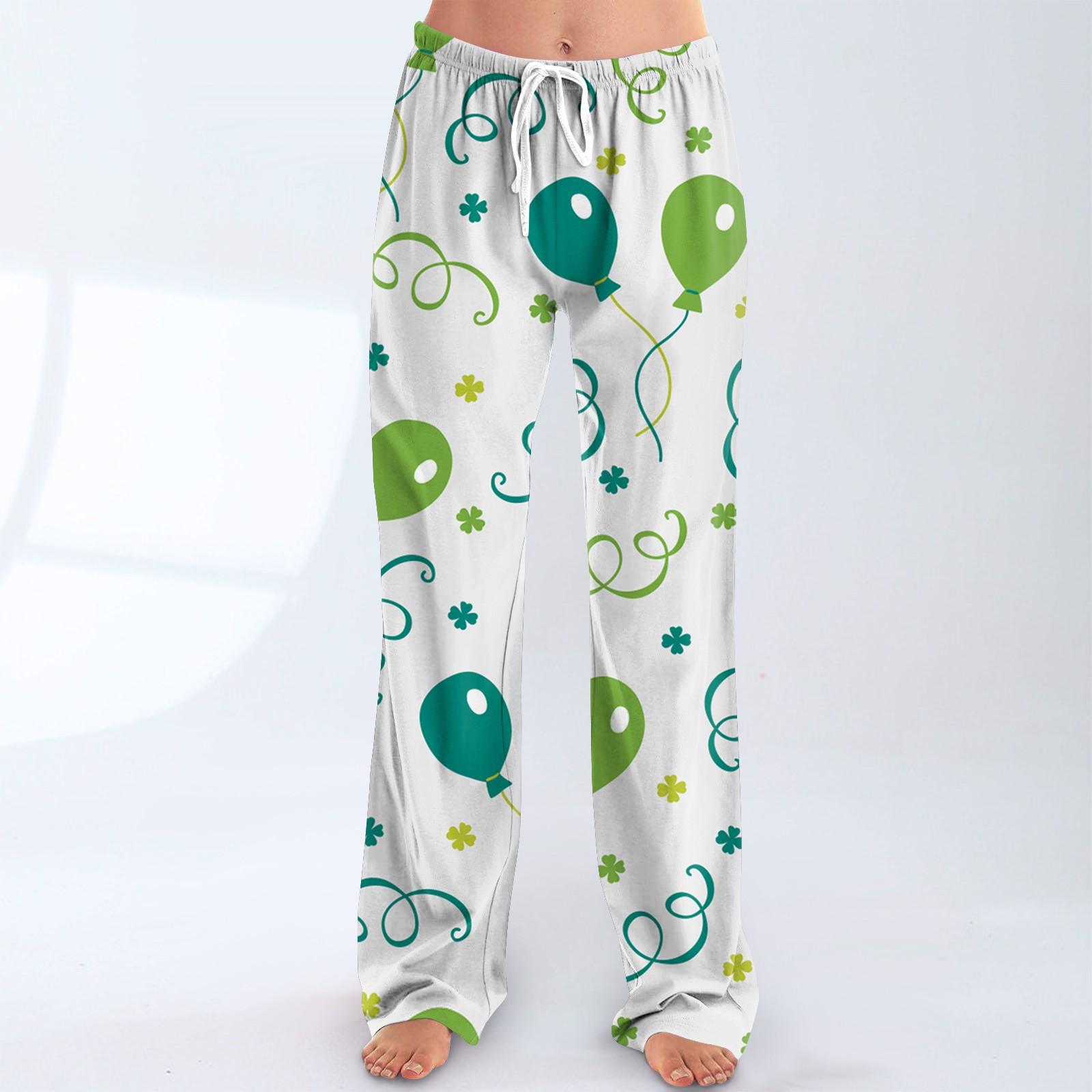 

Женские пижамные штаны, одежда для сна, повседневные брюки с эластичной резинкой на талии, удобные прямые свободные брюки для йоги XL белый