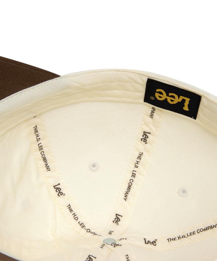 LEE Lettering Color Block Cotton Ball Cap Brown