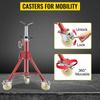 Pipe Stand, Pipe Jack Stand, V Head Pipe Stand Adjustable Height 28-52 Inch, Pipe Jack Stands with Casters 882 LB, Folding Portable Pipe Stands 1/8 To