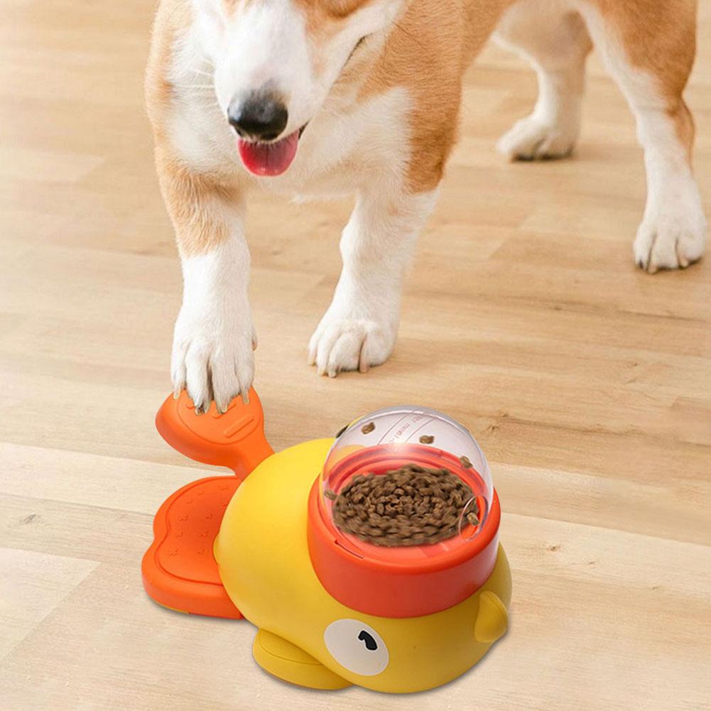 D2 Dog Interactive Pet Slow Feeder Cartoon Duck Design Interactive Pet Food Treat Dispenser Dog Puzzle Toy for Small Medium Dogs