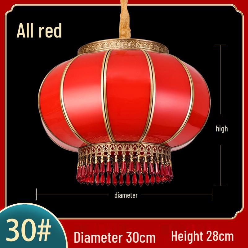 2025 Chinese Style All-Copper Outdoor Waterproof Pendant Lantern with New Year Fu Character