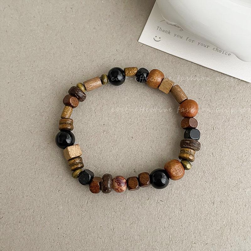 Late Autumn Chinese Wooden Handcrafted Bracelet - Simple, Versatile, Niche Design, Layered Style for Women