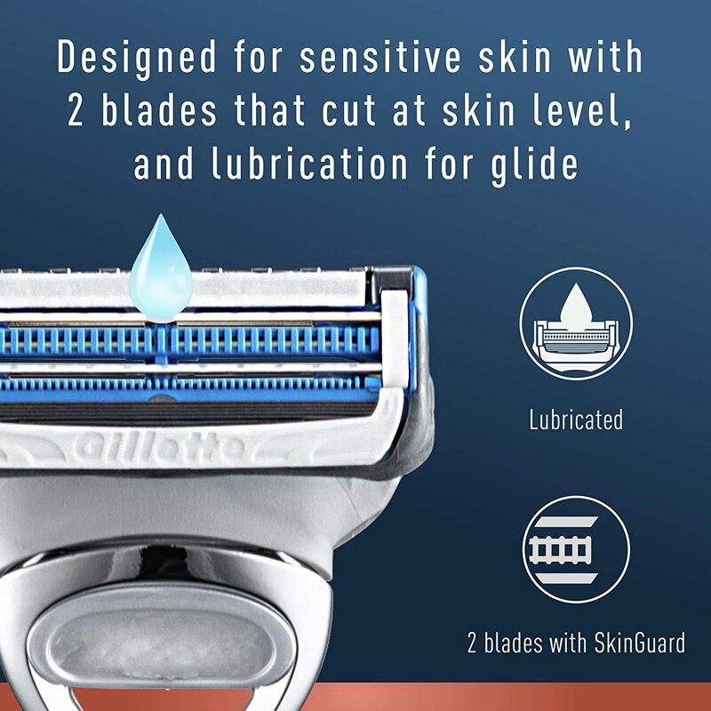 Gillette SkinGuard Razor Blades 4 Pcs/pack Avocado Essence Lubricating Strip for Smoother Shaving Match for All Gillette SkinGuard/Fusion