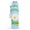 1PC Daisy Flower With Green Leaf Stem Print 750ml Color Plastic Sports Water Bottle Leakproof Flip Straw Lid Suitable for Sports Office Home Use