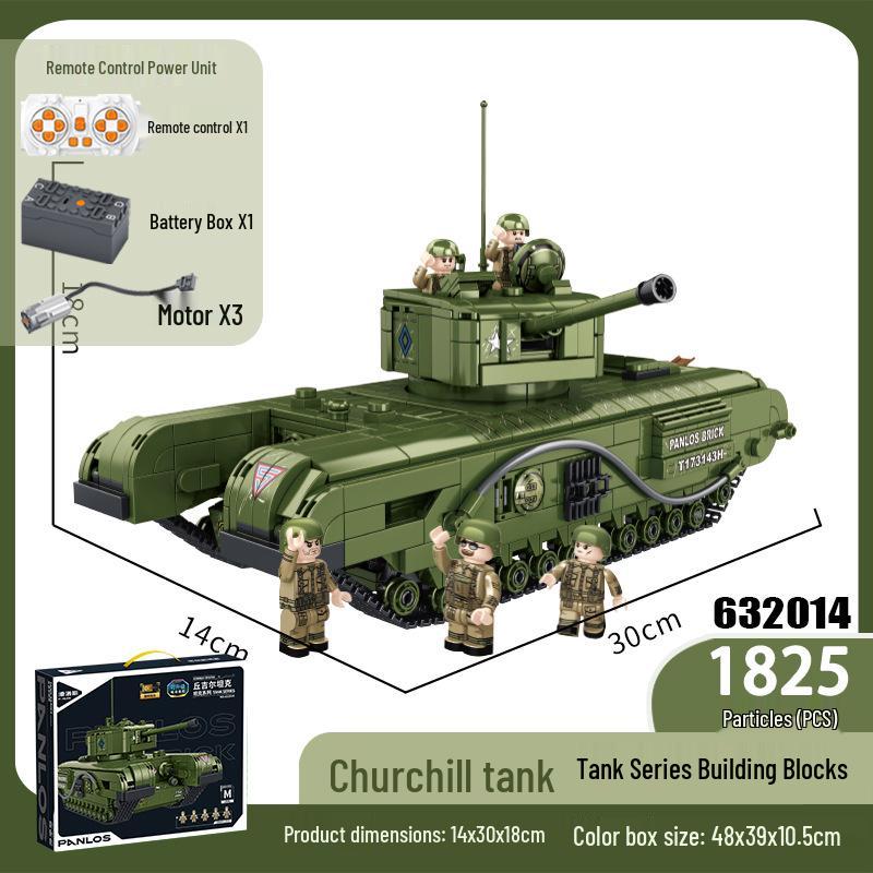 Panlos Bricks 632014 Churchill Tank Building Set - Military Gift for Boys