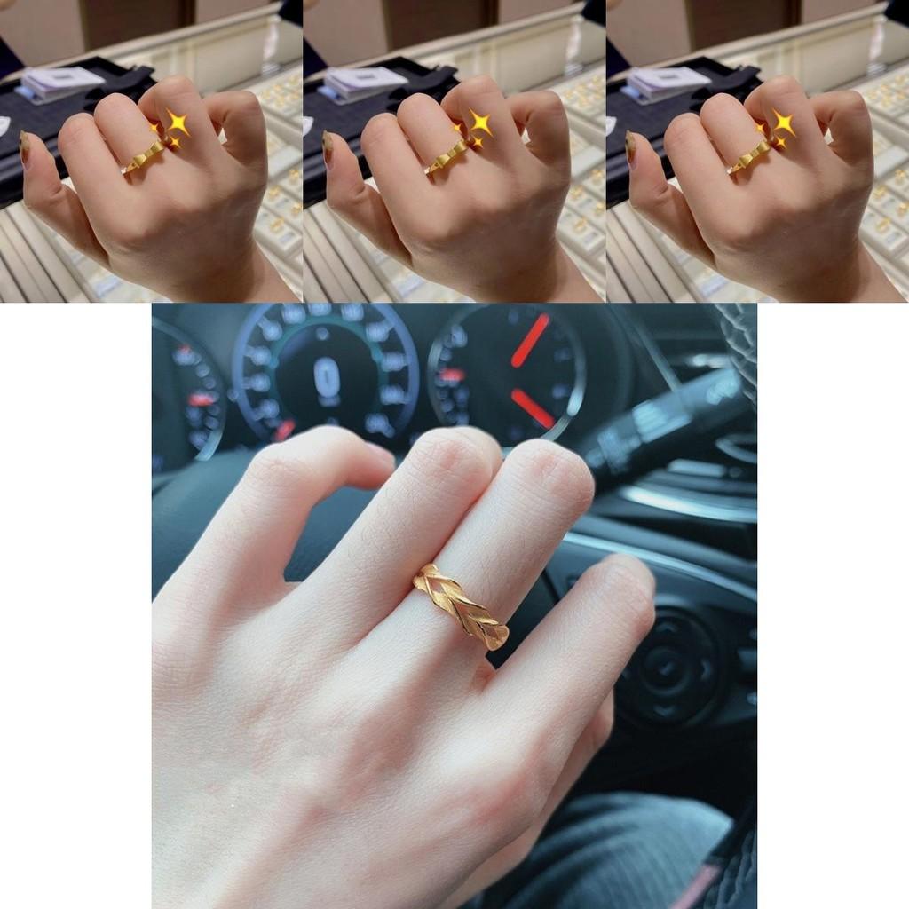 Gorgeous Brass Gold Plated Bowtie Ring Adjustable Twisted Style For Elegant Women