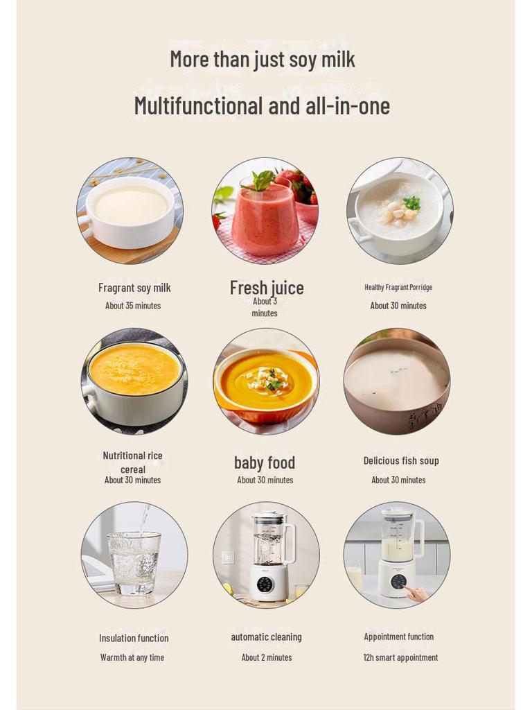 Hochleistungs-Multifunktions-Entsafter und Sojamilchbereiter mit automatischer Heizung – Filterlos