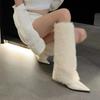 Der 2025 Herbst/Winter Neue Stil von Modischen und Warmen Pelzigen Spitzschuh Dünnabsatz Stilvolle Langärmelige Mode Stiefel