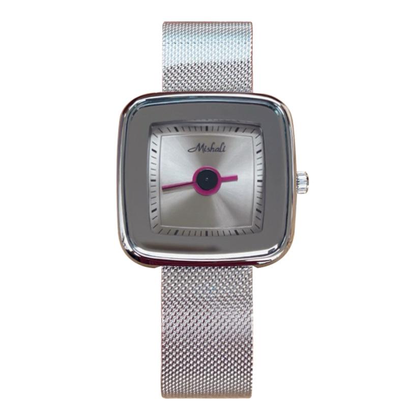 Square Mesh Belt Women'S Watch Simple Large Dial Fashion Sense