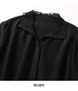 100% mulberry silk lapel long sleeved shirt for women in spring 2026, fashionable, loose, versatile, casual, solid color shirt