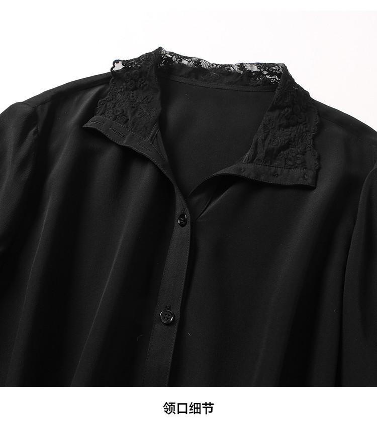 100% mulberry silk lapel long sleeved shirt for women in spring 2026, fashionable, loose, versatile, casual, solid color shirt