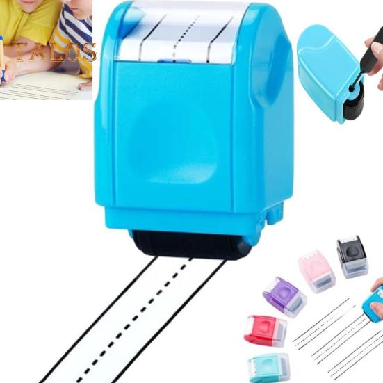 Rennstreckenstempel, selbstfärbender Linien-Straßenstempelroller, kompaktes Design, tragbar, gestrichelte Handschriftlinien, Übungs-Rollstempel für Kinder