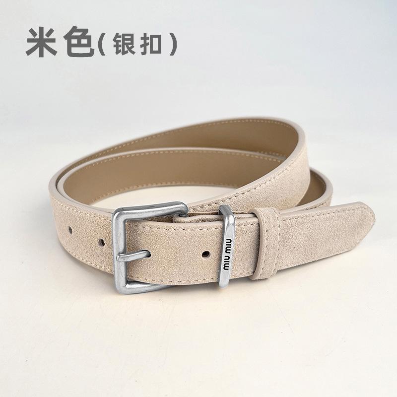 Dámský antifleece matný pravý kožený pásek, retro jehlová přezka z hovězí kůže, vysoce kvalitní sukně, džíny, jednoduché a všestranné