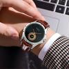 Minimalist Business Watch for Men Quartz Clock Leather Wristwatch