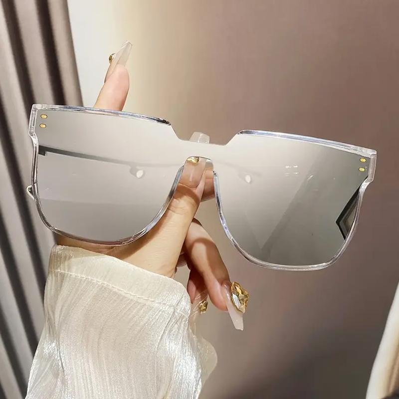 Fashion Trend Street Photo Sunglasses Trend One Piece Large Frame Square Rice Nail Sunglasses Female