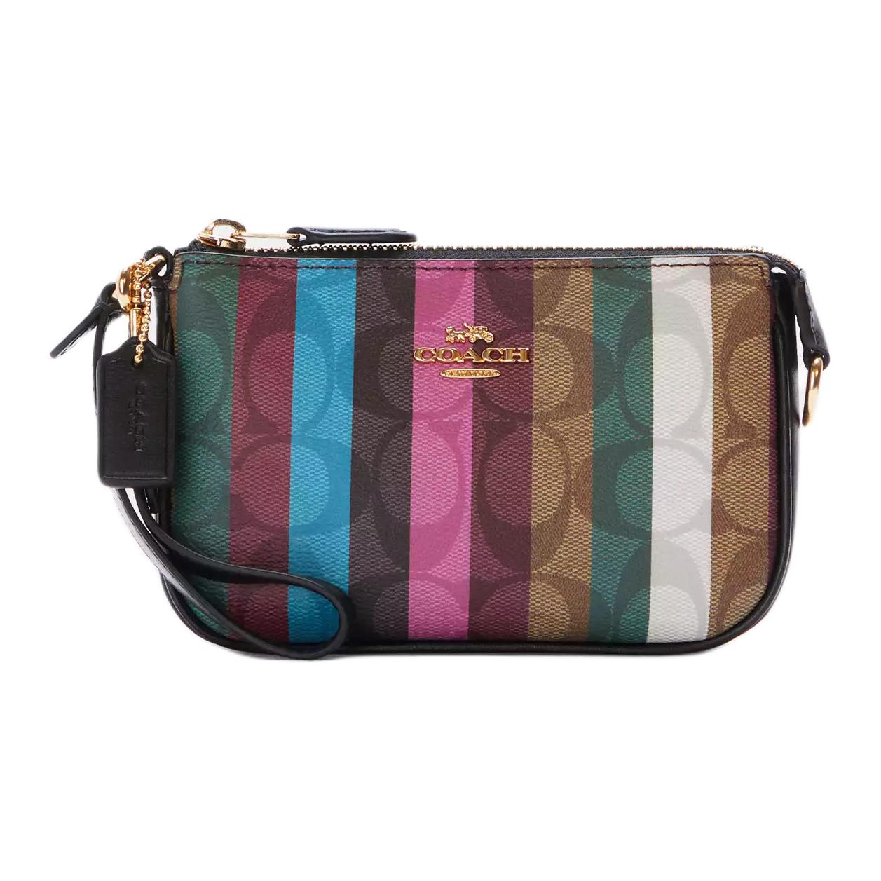 Coach C6021 Nolita 15 Wristlet Signature Canvas Rainbow Stripe IME7V Basic Set (Bag+Dust Bag)
