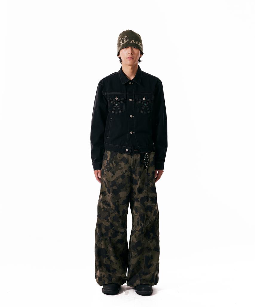 AAKAM Knee Pin-Tuck Camouflage Twill Pants (Khaki)