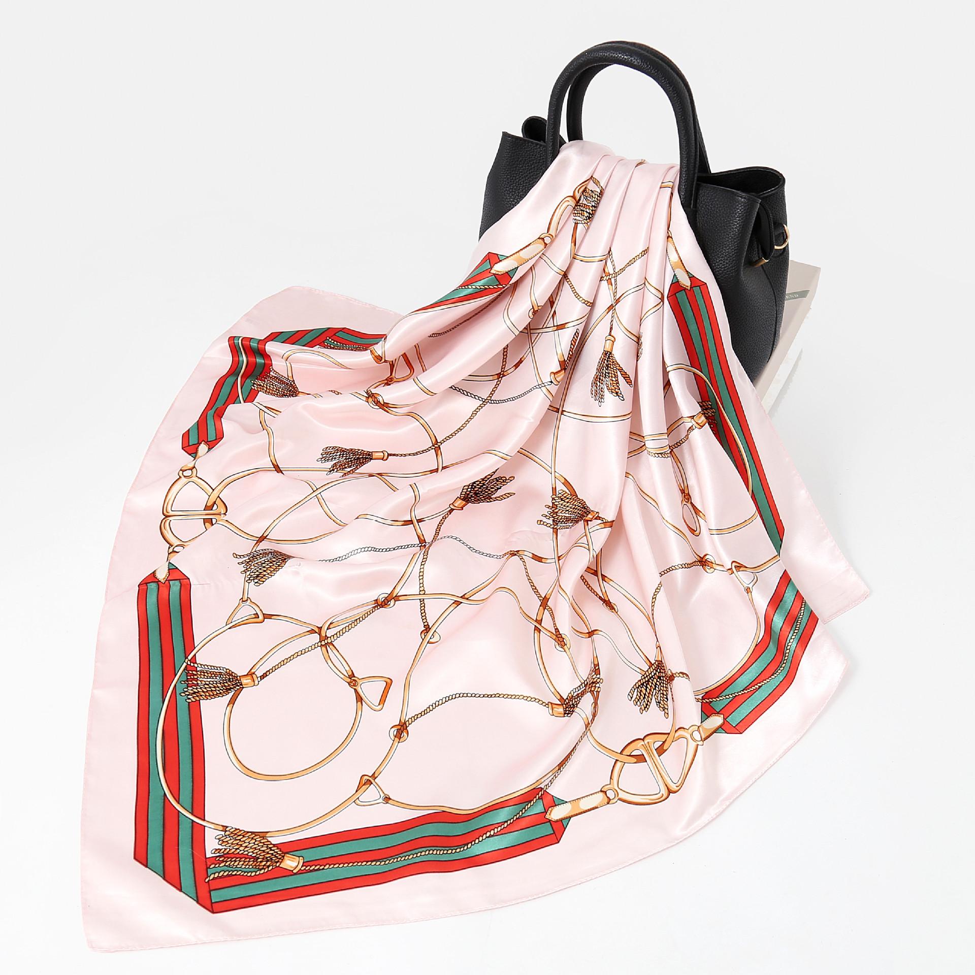 

Весна/літо Новий жіночий шовковий шарф 90 * 90 см імітований шовковий саржевий квадратний шарф Модний великий квадратний шарф з принтом Професійний шарф 90-90cm