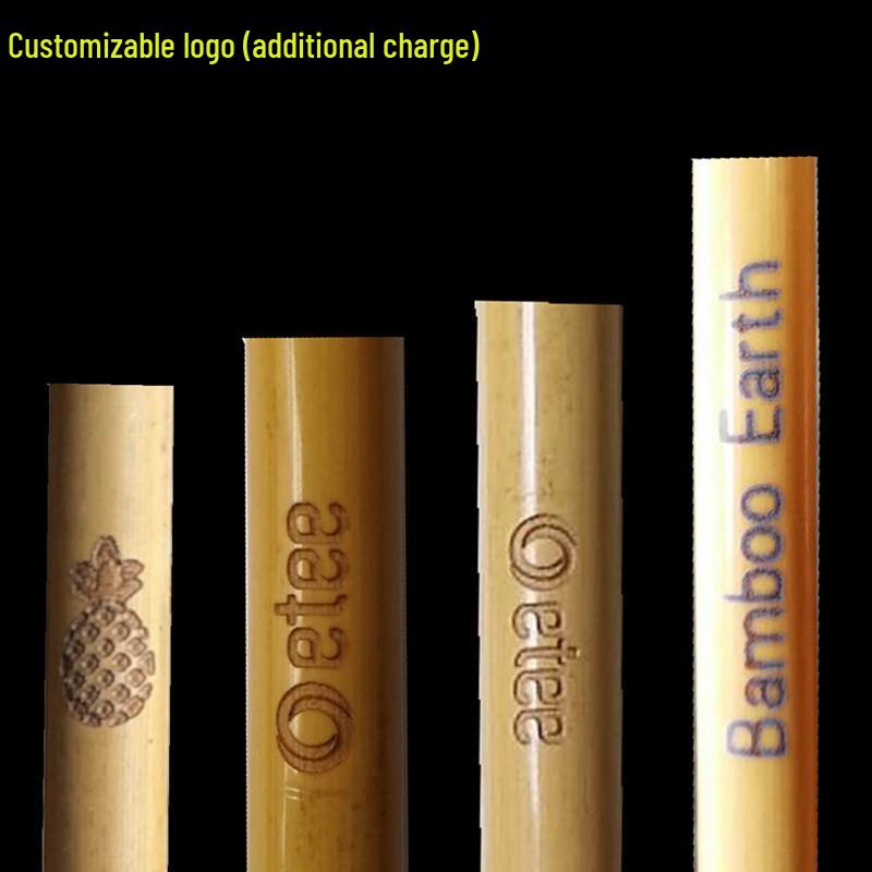 Chenlong Brush Shop Yellow Bamboo Straw Set - Large, Eco-Friendly 10270