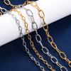 5/8,5mm Schickes Glitzer Edelstahl Halsketten Gliederkette Oval geschnitten Halskette für Damen Herren Minimalistisch Goldfarbe Choker Metall Schmuck