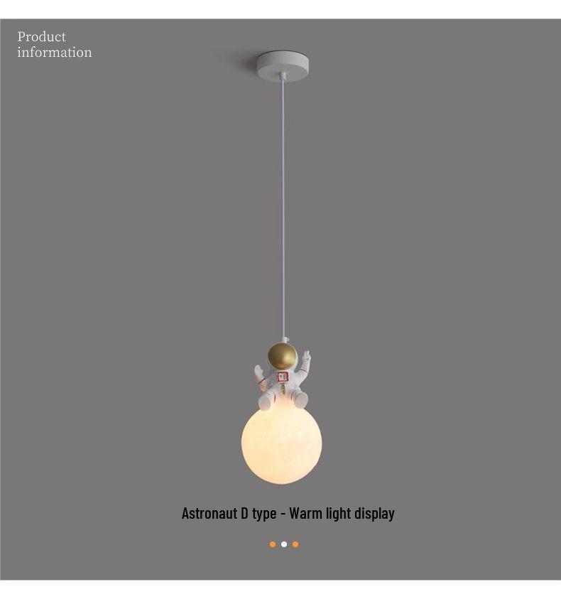 Nordic Moon Astronaut Wall Light for Kids' Rooms - Creative Cartoon Bedside Lamp for Boys and Girls.