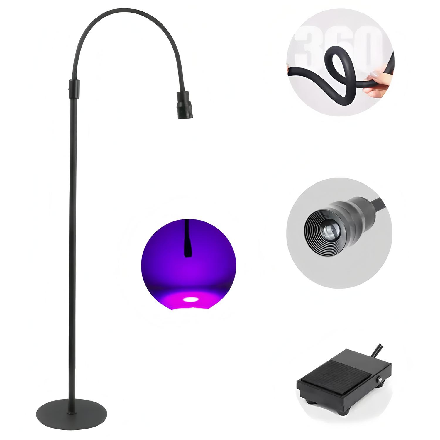 

Светодиодная лампа 5 Вт для наращивания ресниц, напольная, с педальным переключателем, для полимеризации клея для ресниц и ногтей, с регулируемой фокусировкой света 5W Black