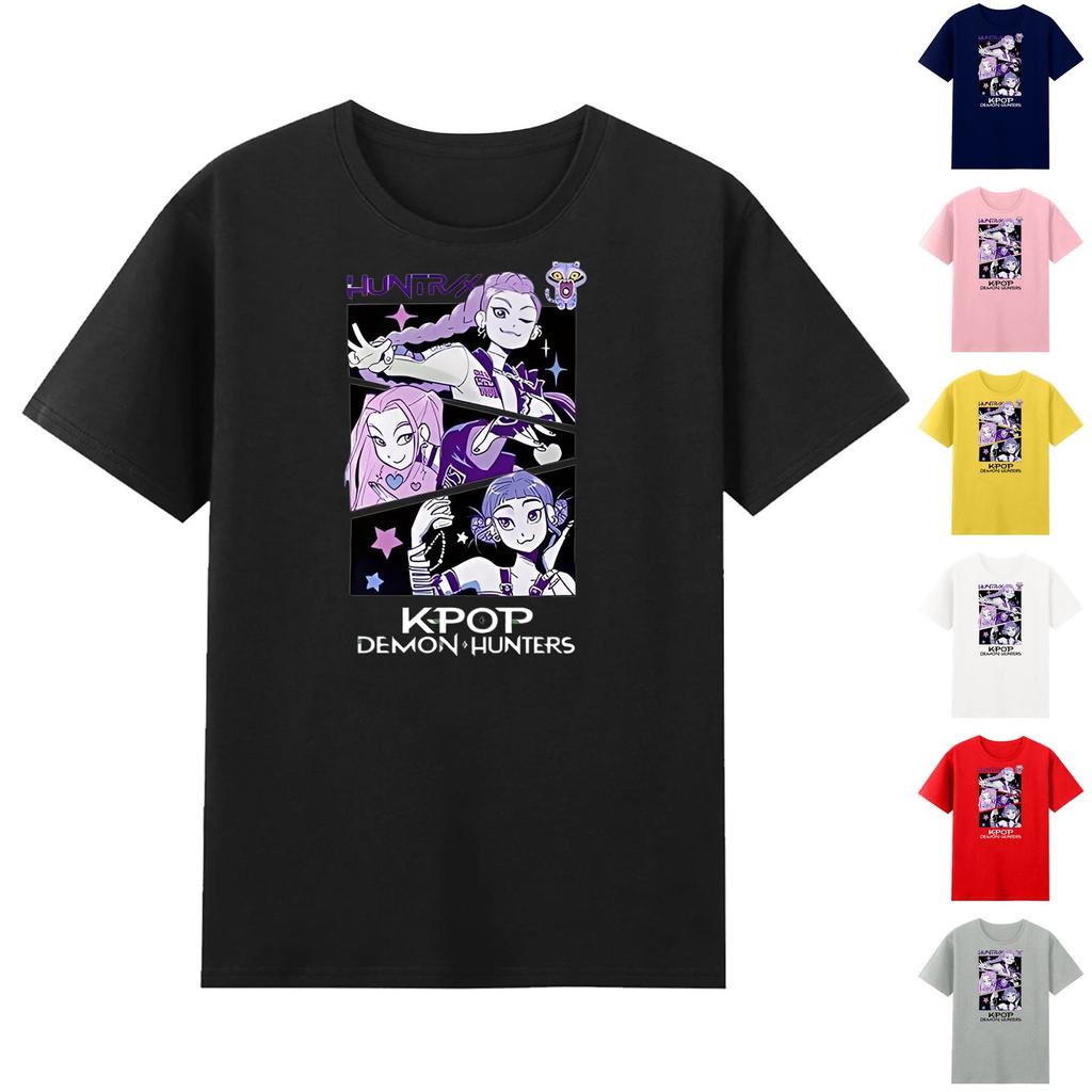 Unisex Round Neck Casual Printed Short-sleeved T-shirt Top