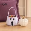 Halloween Party Supplies Cute Treat or Trick Bag with Handle for Kids, Reusable Non Decoration Woven Candy Goodie Bag, Soft Handbag Basket Favors Home