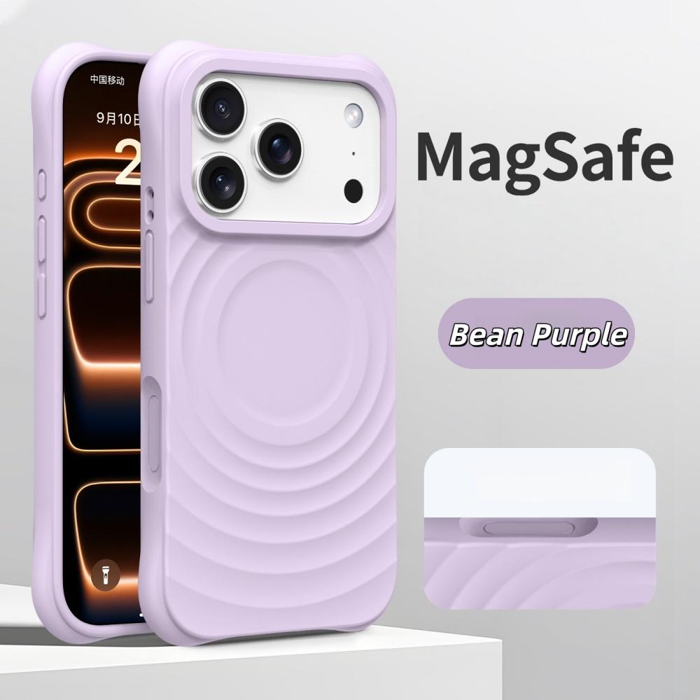 Coque de téléphone magnétique pour iPhone 17Pro Air 16 15 14 17 Pro Max Étui pour charge sans fil Magsafe Silicone Ondulation de l'eau Souple Coque