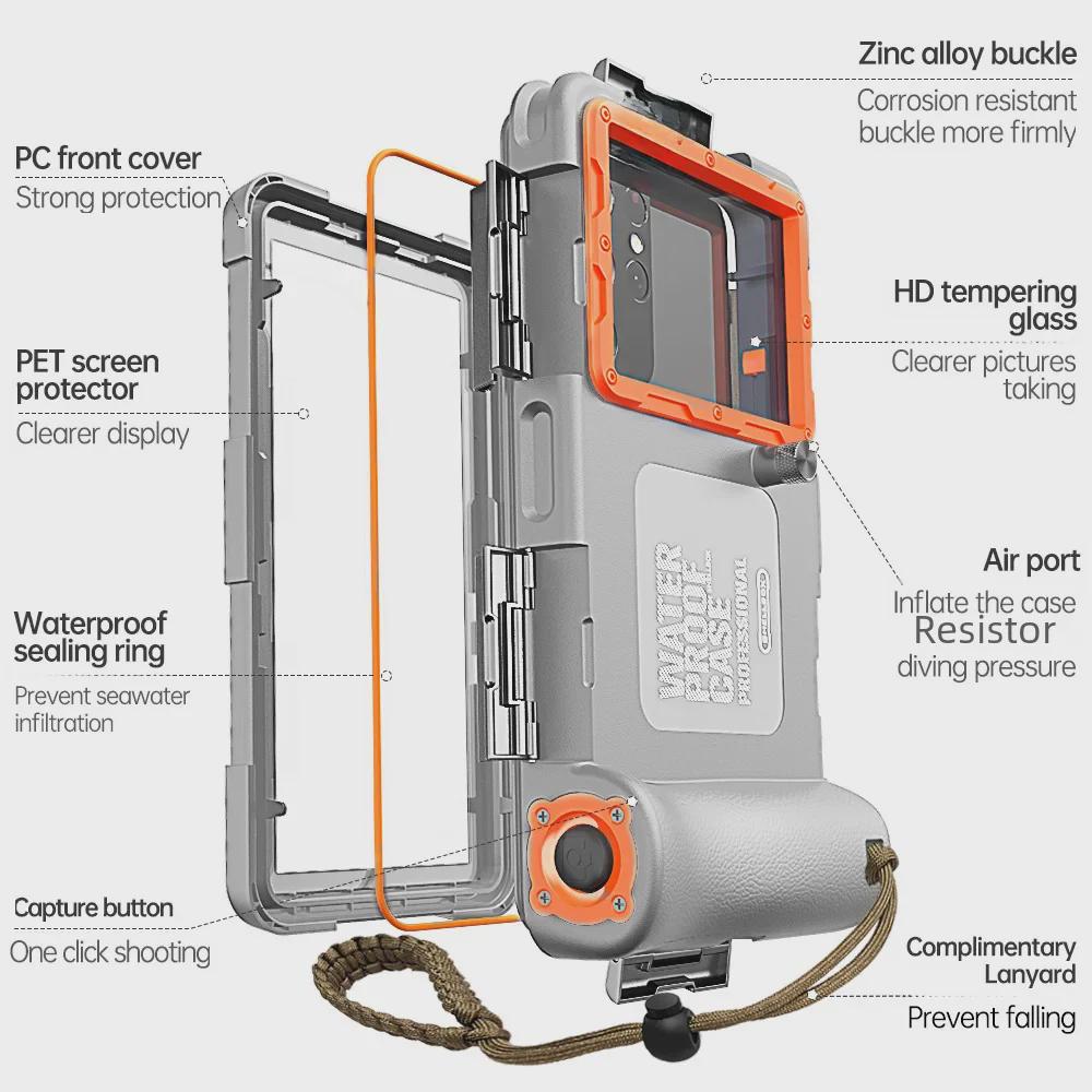 Huawei Mate50 Pro Waterproof Diving Case - 15m Underwater Photo & Video Protection