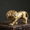 Majestic Golden Lion King Resin Sculpture Art Display Piece for Home Office Desk Decor Luxury Gift Collectible