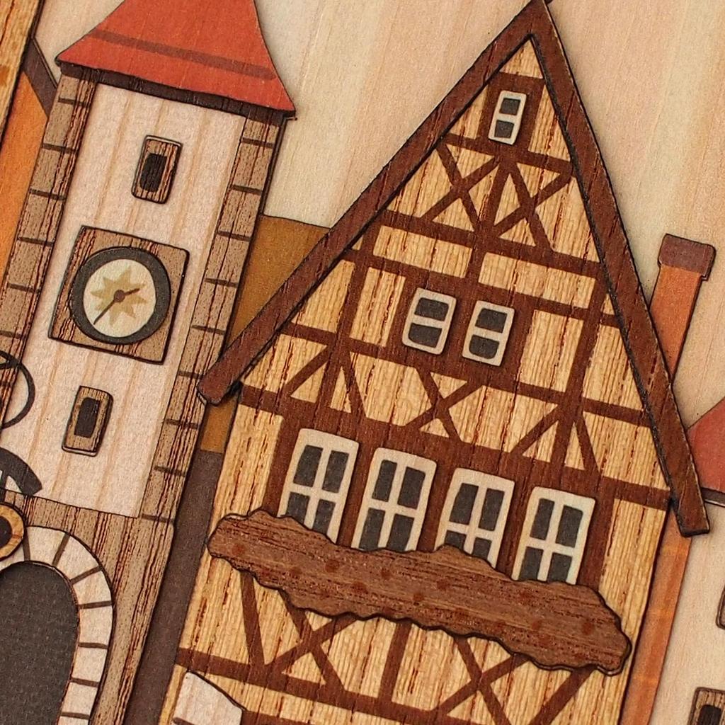 KINOWA Woodblock Printing Original German Made In Japan "Romantic Road" Kit, Handmade, Streetscape,