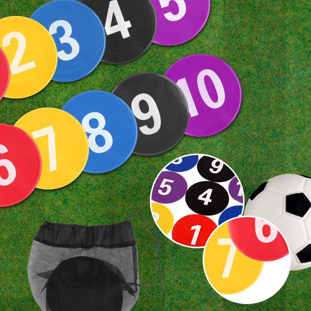 10 Pieces Numbered Floor Markers Landmark Mats Exercise Footstep Mat Silent Training Mark Pads for