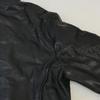 Italian L(!)W BRAND Leather Jacket Men M Black Rider Zip Jumper cBH552(USED)