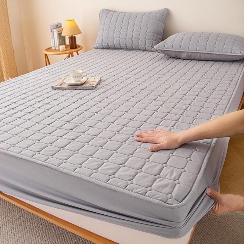 

Новый четырехсезонный универсальный приятный к коже вафельный стеганый хлопок цельный чехол-накидка для кровати защитный чехол общежитие простыня с полным покрытием 90cmx190cm серый