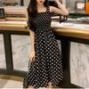 Fashion  Women Loose None Sleeve  Polka Dot Shoulder Plus Size Casual Dress
