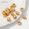 18K Gold Plated Inlaid Zircon Tube Pendant Bail Brass Pendant Connectors Bail Clasps For DIY Necklace Jewelry Making Accessories