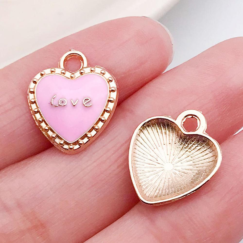 Red And Love Heart Peach Jewellery Accessories Diy Bracelet Keychain Necklace Pendant Alloy Oil Drop