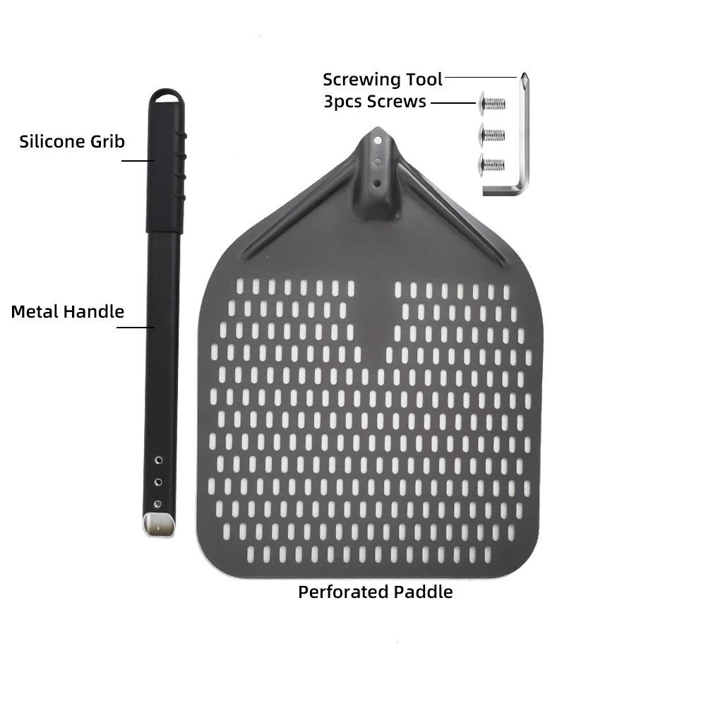 12/14 Zoll Aluminium Pizza Schaufel mit langem Griff Backwerkzeuge Pizza Wendeheber