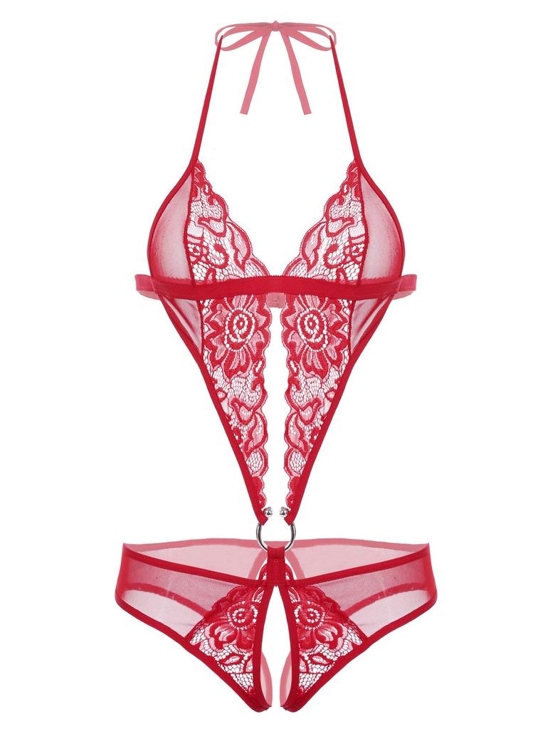 Avidlove Women Deep V Lingerie Lace Teddy One Piece Babydoll Mini Bodysuit