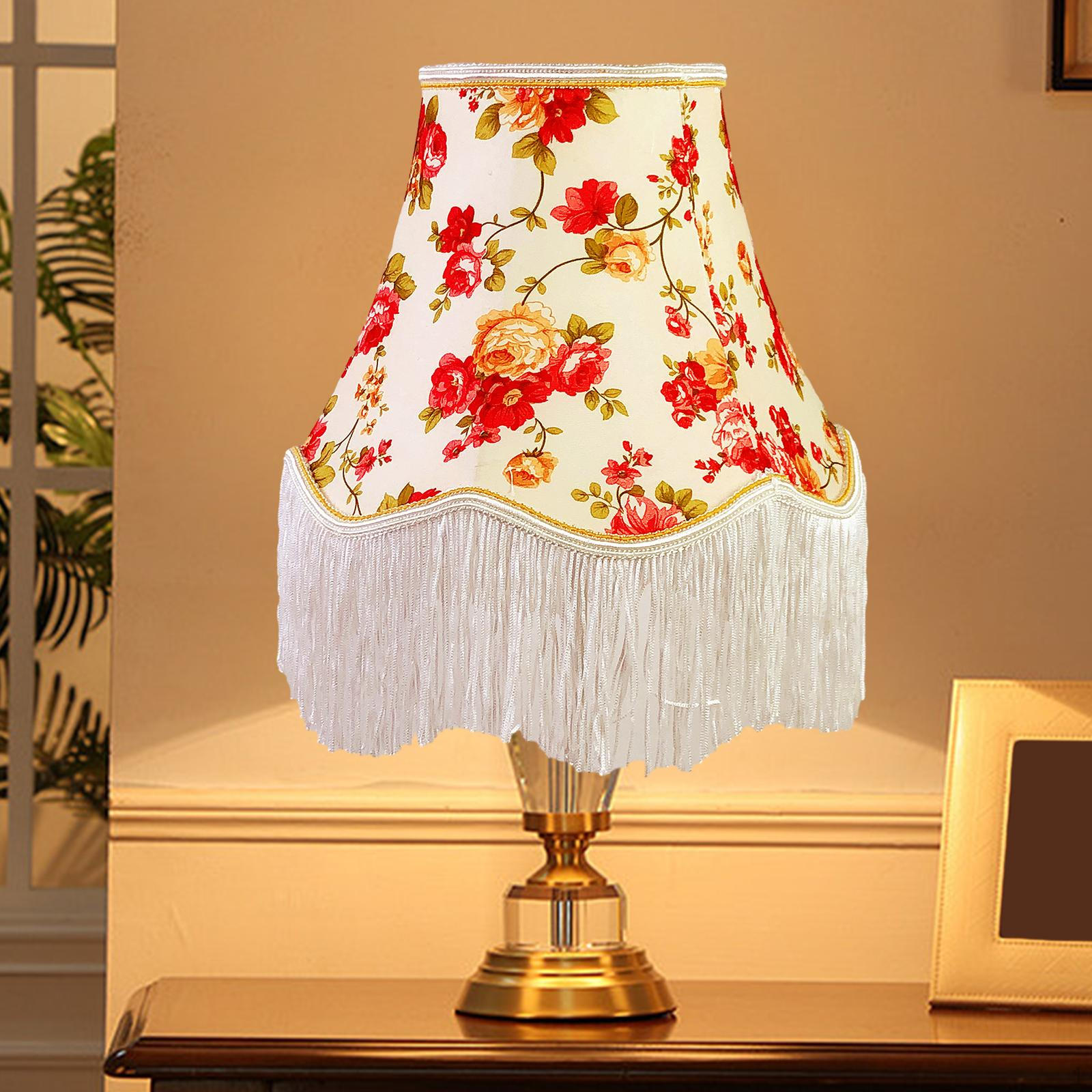 

Классический абажур с декоративной бахромой для домашнего и офисного освещения красный