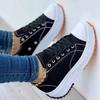 Fashion 2024 Brand Ladies Shoes Lace-up Women's Vulcanize Shoes Fashion Sewing Ladies Casual Shoes New Plus Size Versatile Sneakers