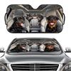 Platform Rottweiler Black Dog Print Car Front Glass Sunscreen Sunshade